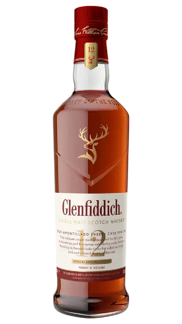 Glenfiddich - "Our Amontillado Sherry Cask Finish" 12 Yrs Single Malt Scotch Whisky (750ml)