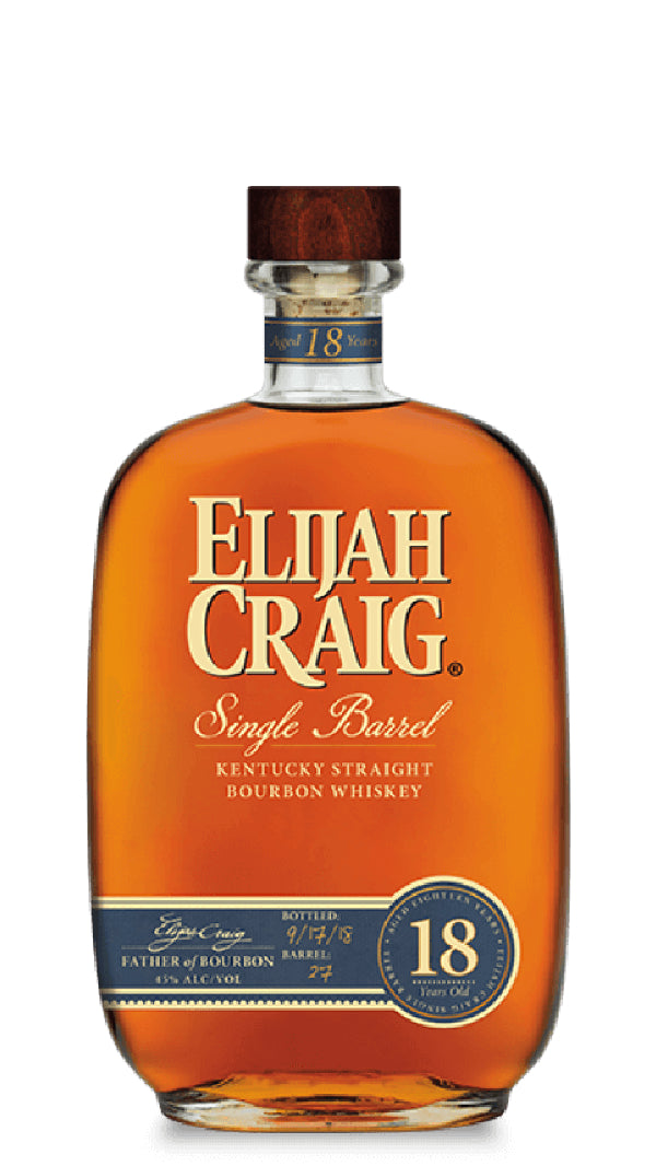 Elijah Craig - "18 Years Single Barrel" Straight Bourbon Whiskey (750ml)